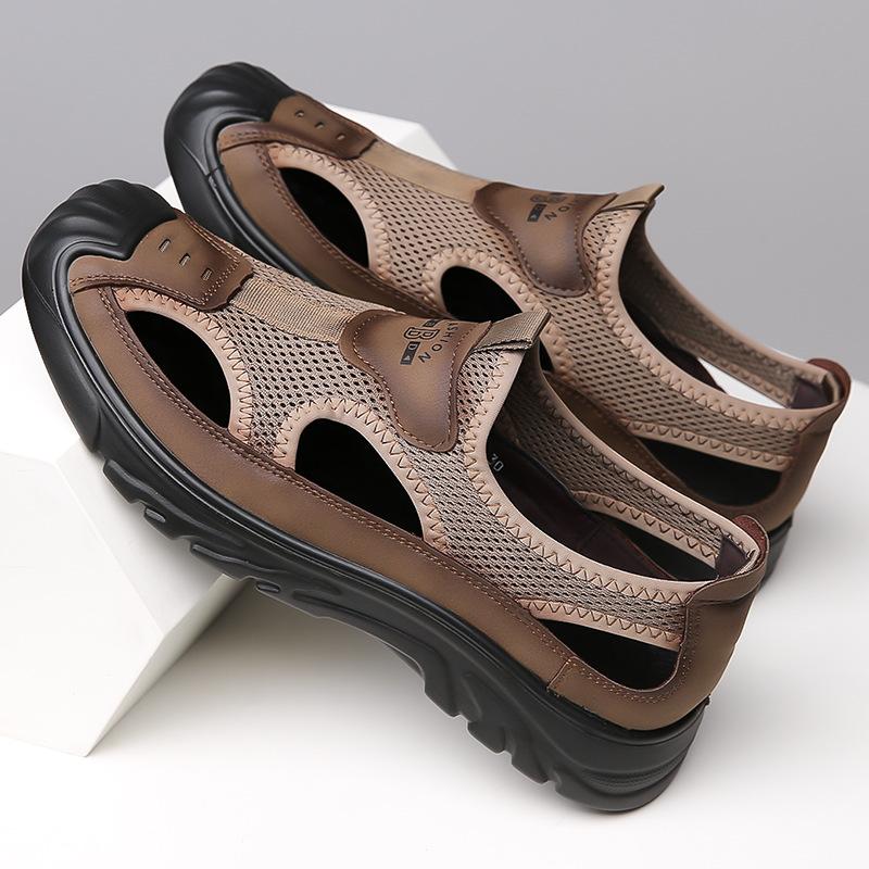Sandals Men's 2025 New Summer Sports Leisure Breathable Hollow Outer Wear Non-slip Lightweight Hole Beach One Piece 2025
