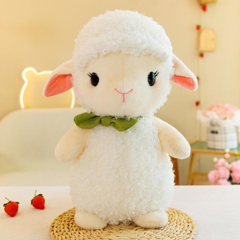 Little Sheep Doll Cute Polk Cartoon Sheep Roll Plush Toy Grabber Doll Children's Soothing Doll