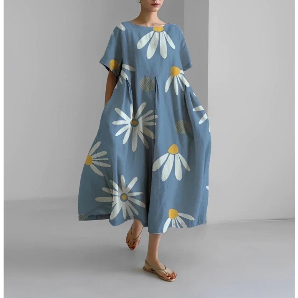 Dámské dlouhé šaty Jarní Podzimní Letní sukně Módní Ležérní Dámské Šaty s velkým lemem Velká velikost S-5XL Dlouhé šaty