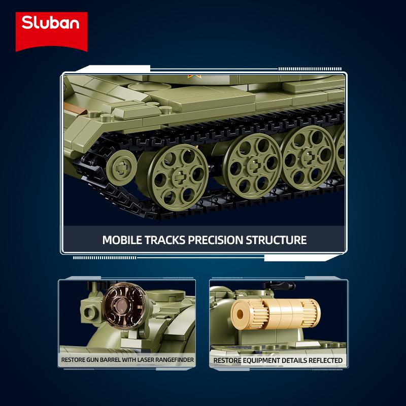 Non-Toxic 604Pcs Army T-54S Medium Tank Model Bricks Ww2 Tank Weapon Building Blocks Set With Figure Educational Diy Toys For Children