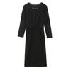 Plus Size Black Sequin Lace Two-Piece Long Sleeve Dress for Women – Slimming Spring/Autumn Style