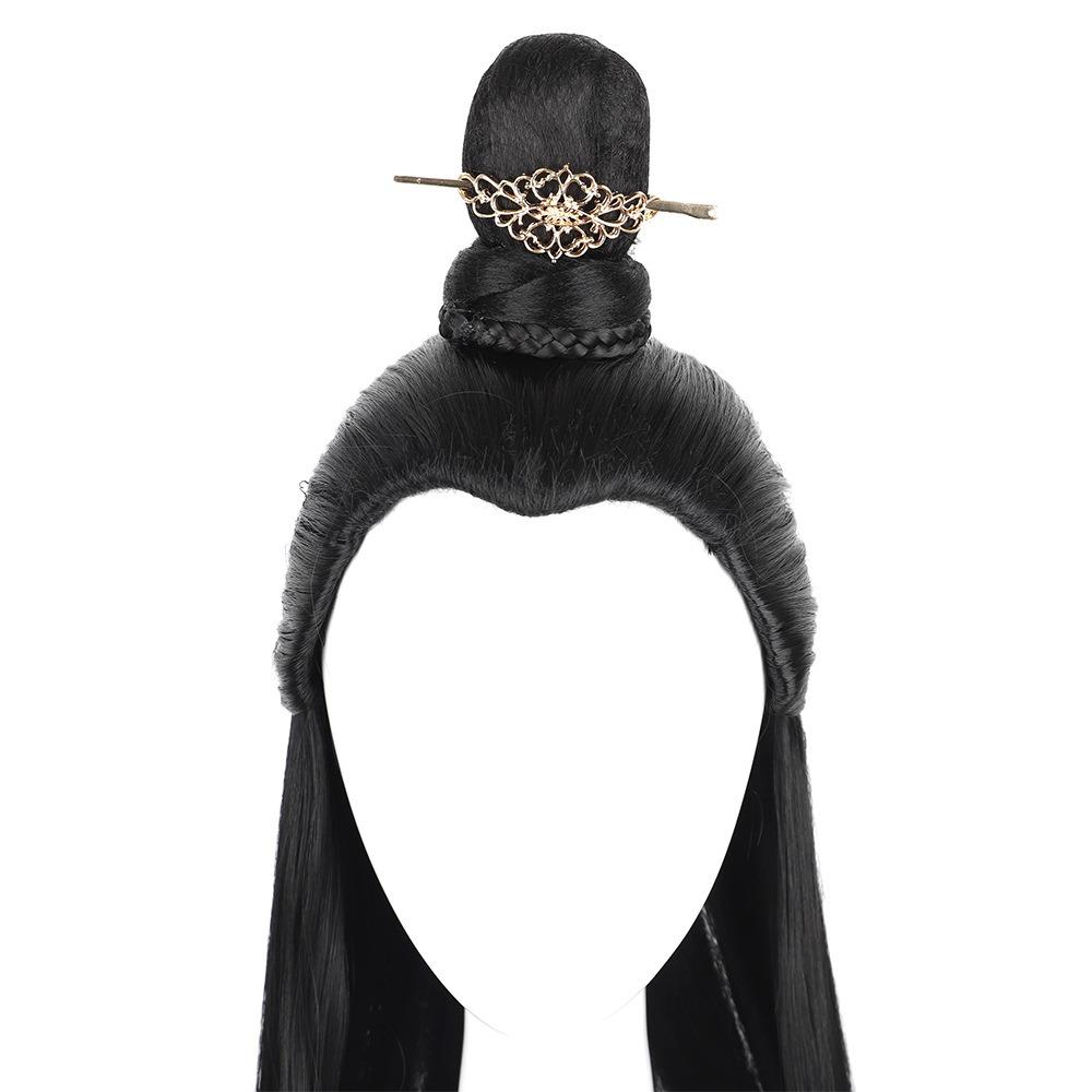 Podoabă de cap antică Stil antic Coroană de păr Ac de păr Hanfu Coc de păr fals Dinastia Tang