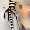 Y2K Subculture  Girl Sweet Cool Style Hat Star Striped Plush Knitted Hat