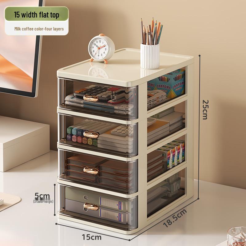 Transparent Multi-Layer Drawer Organizer for Office Desk Supplies