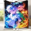 Anime HXH Hunter X Hunter Killua Zoldyck Cartoon Flannel Blanket,Ultra Soft Plush Throw for Home Bedroom Bed Sofa Cover Office
