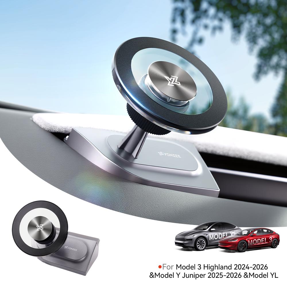 YZ For Tesla Car Phone Holder 2026 Model 3 Y YL Highland Juniper Magnetic Stand Mount Air Vent for Iphone 17 16 Car Accessories