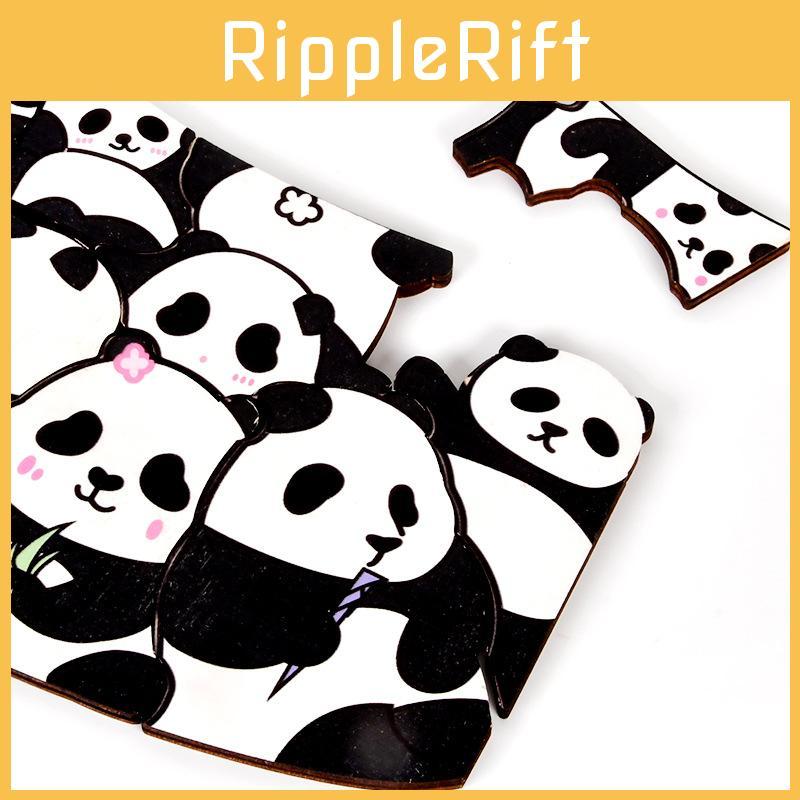 Toddler Shape Wooden Puzzle Panda Canned Pattern Learning Toy Cognitive Early