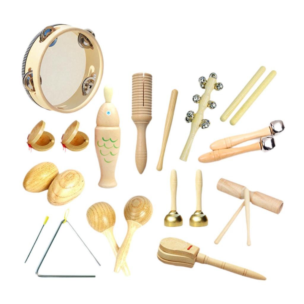 Wooden Musical Instruments Set for Toddlers, Percussion Toys for Kids Birthday Celebration