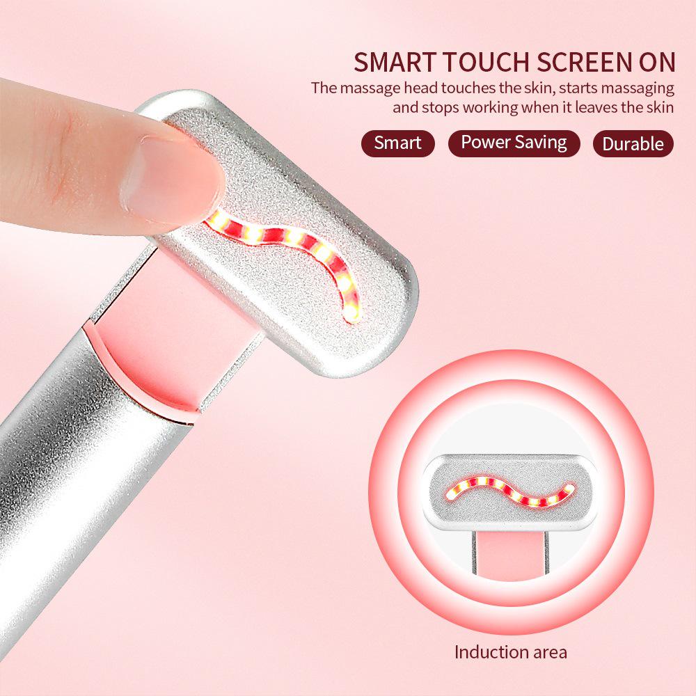 Rotatable EMS Beauty Massager: Hot Compress, Nine Colors for Eye, Face & Neck