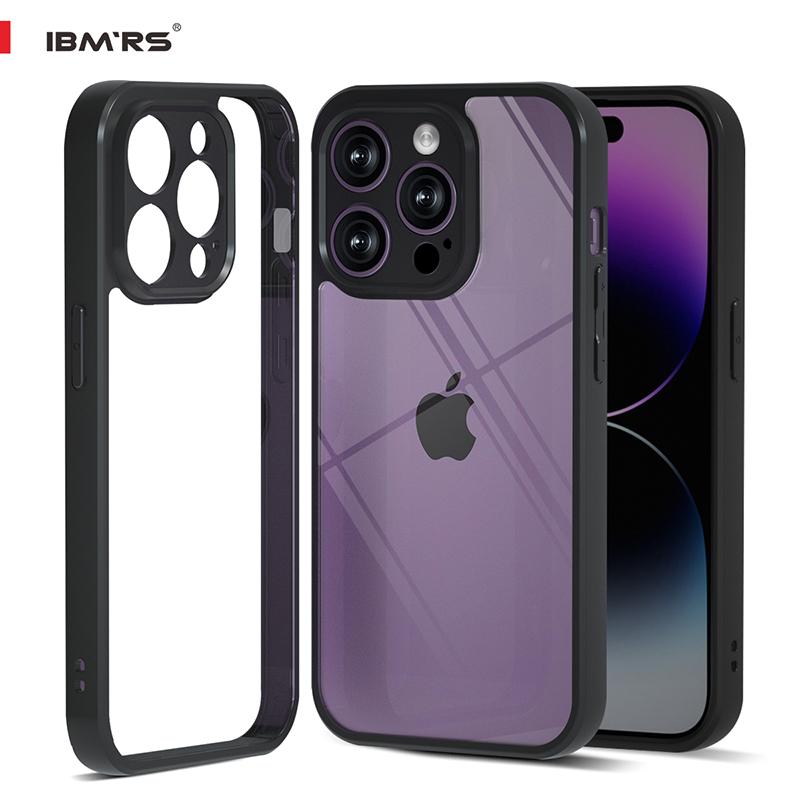 (Comes with wrist strap)IBMRS for Apple iPhone 14 pro Case 6.1 Inches camo Transparent Hard Back Shockproof TPU Frame Case