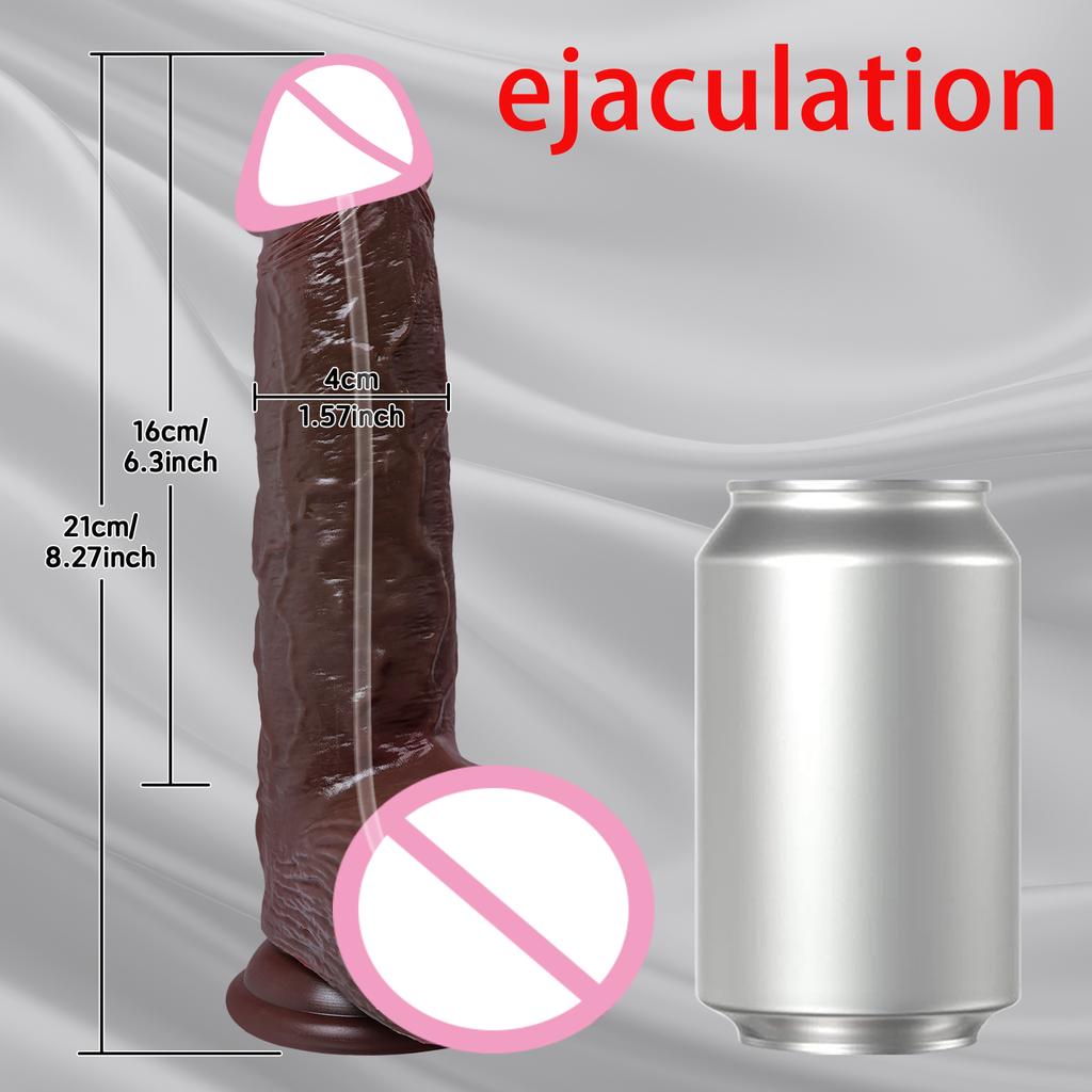 2 in1 Super Realistic Dildo Penis Sliding Foreskin ejaculation Big Dick Penetration Anal Female Masturbation Sexy Adult Sex toys