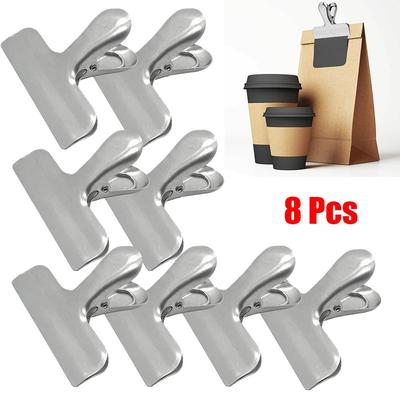 Clips Food Sealing Food Bag Clip Paper Clamps Quick Clamping Stainless Steel