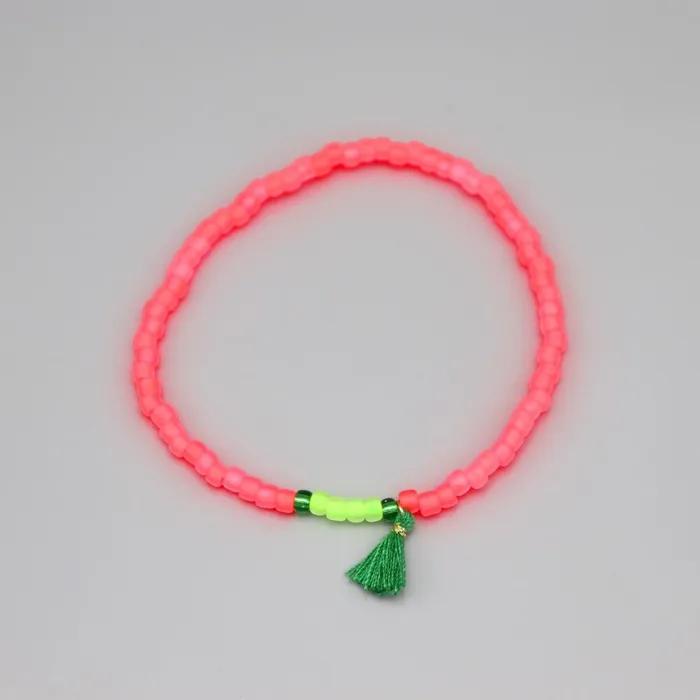 Bonbo Neon Color Point Tassel Bead Bracelet 5 Colors