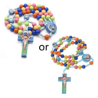 Cartoon Jesus for Cross Rosary Necklace Hanging Pendant Praying Meditation Gift
