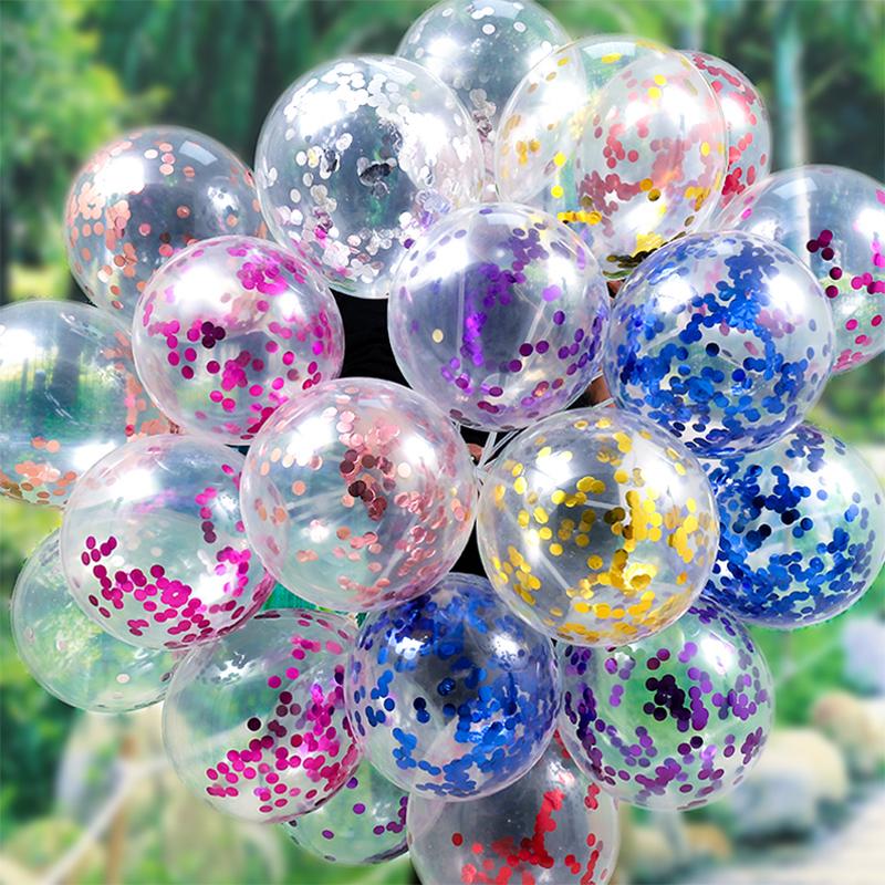 5/10/15pcs Gold Confetti Latex Balloons Glitter Clear Transparent Helium Balloon Wedding Baby Shower Birthday Party Decorations