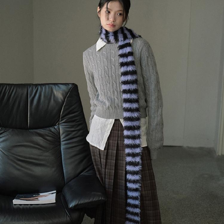 Women Skinny Scarf Thin Choker Knit Belt Long Tie Scarf Bag Handle Wrap