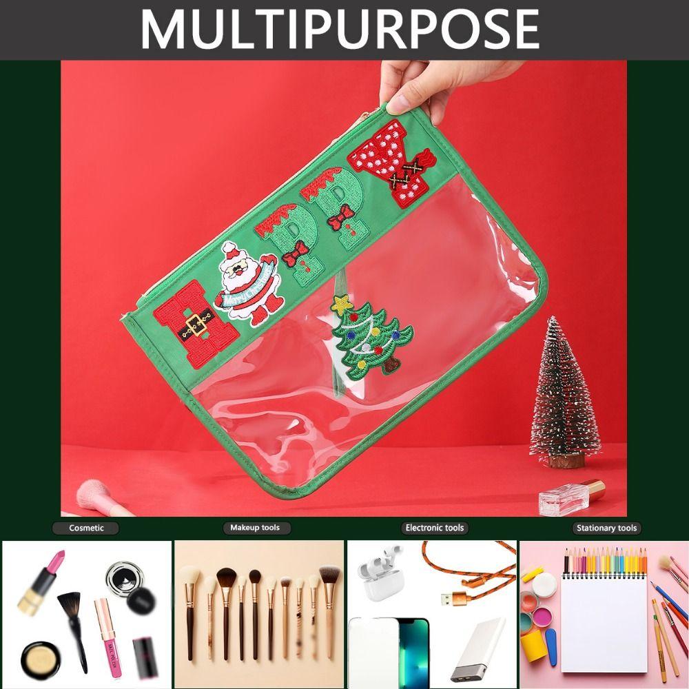 Waterproof Cosmetic Zipper Pouch Creative Make Up Organizer Christmas Toiletry Bags Women
