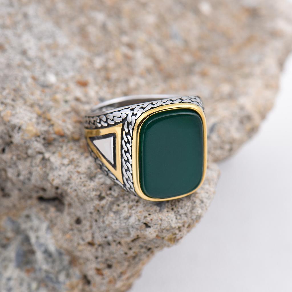 R3427 Men's High Quality 316L Stainless Steel Variety Onyx Rings  Trend Jewelry