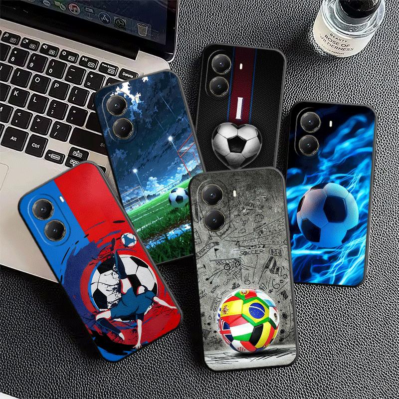 Football Soccer Ball Design Soft Phone Case for Xiaomi Poco X5 X6 X7 X8 Pro Max X3 F7 F8 Ultra M8 M7 M6 M5 Redmi 15 15C 14C 13C