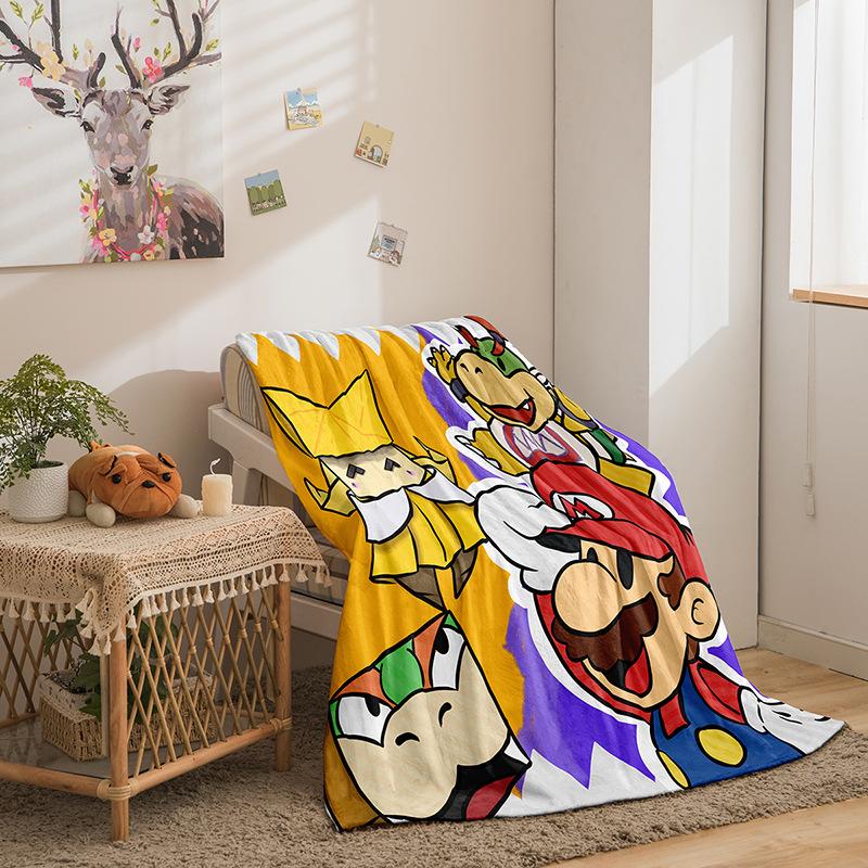 Cartoon Mario Double Sided Flannel 3D Digital Printed Blanket Blanket