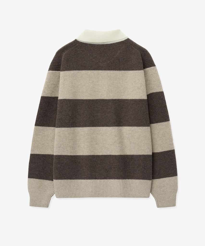 Tienjiti Oversized Rugby Polo Knit Top (Brown) Tnsw5F116W2