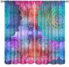 Galaxy Mandala Bedroom Curta - Boho Geometric Colorful Pattern - W42 * L45 Inches