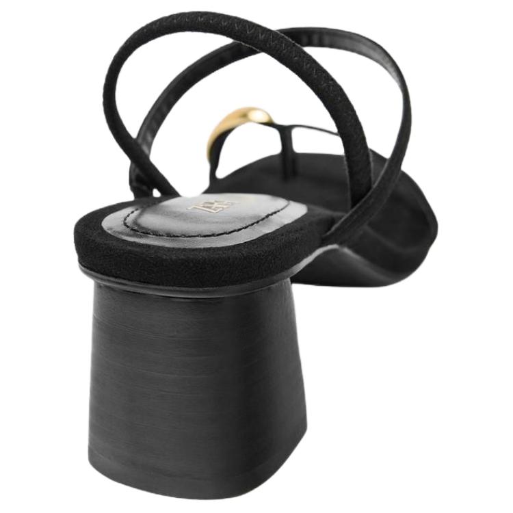 Zara Open Toe Vintage Metallic Detail High Heel Sandals Women Sandals Black 2354510800