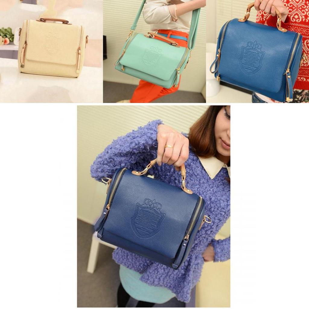Chic And Timeless Women Leather Shoulder Crossbody Bag Handbag With Zipper Closure