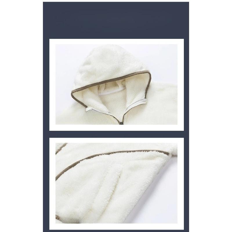 Winter Men's Hoodie Sets Thick Fleece Wind Cold Protection Warm Fashionable Casual Two Piece Set