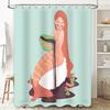 Mermaid Shower Curtain Ocean Wave Sea Life Bathroom Decor Coastal Blue Home Decor Beach Themed Waterproof Fabric