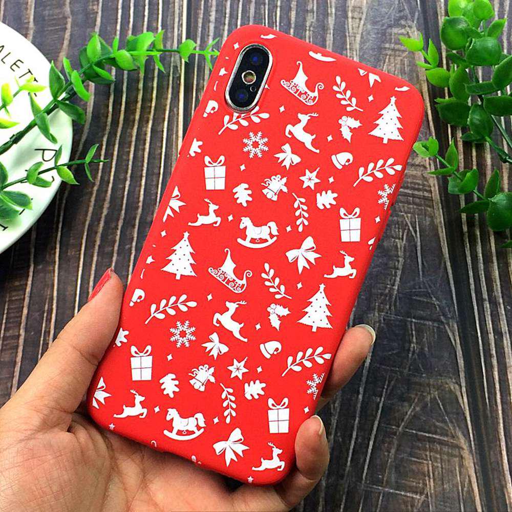 Shockproof Back Cover Christmas Soft TPU Phone Case For iPhone 5s SE 6s 7 8 Plus Xs Max Xr