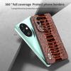 For Honor 200 Pro 5G Case Crocodile Texture Genuine Cow Leather+TPU+PC Phone Cover