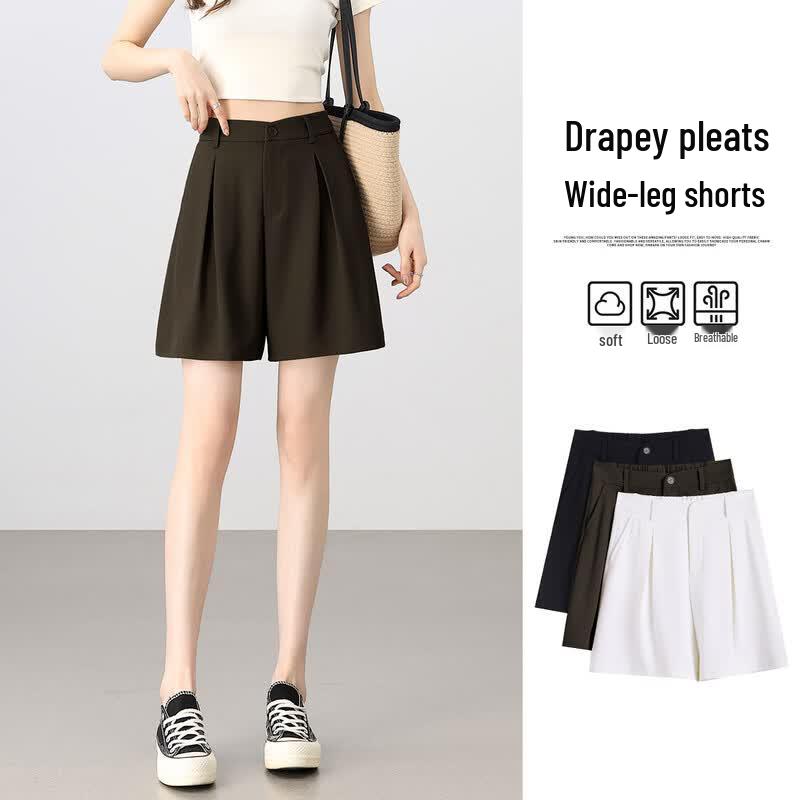 Versatile Slim-Fit High-Waisted Casual Shorts S