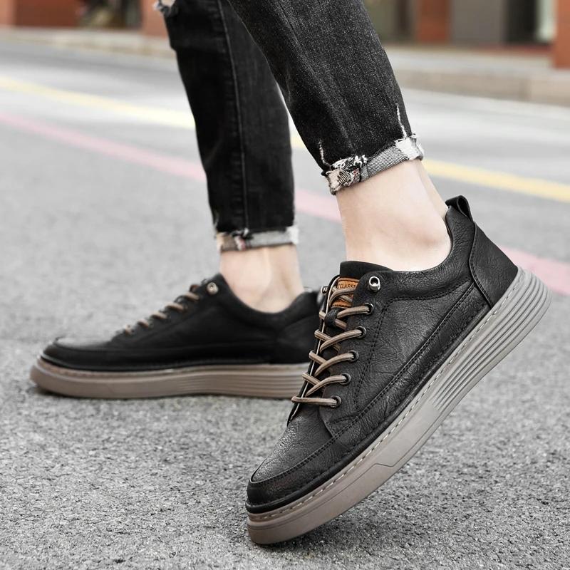 Spring men's high-quality Brown Oxford shoes  Genuine leather casual shoes handmade dress shoes men's large size: 37-47