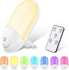670nm Red Night Light with Ambient & Seven-Color Options, Light Sensing Bedside Lamp for Feeding