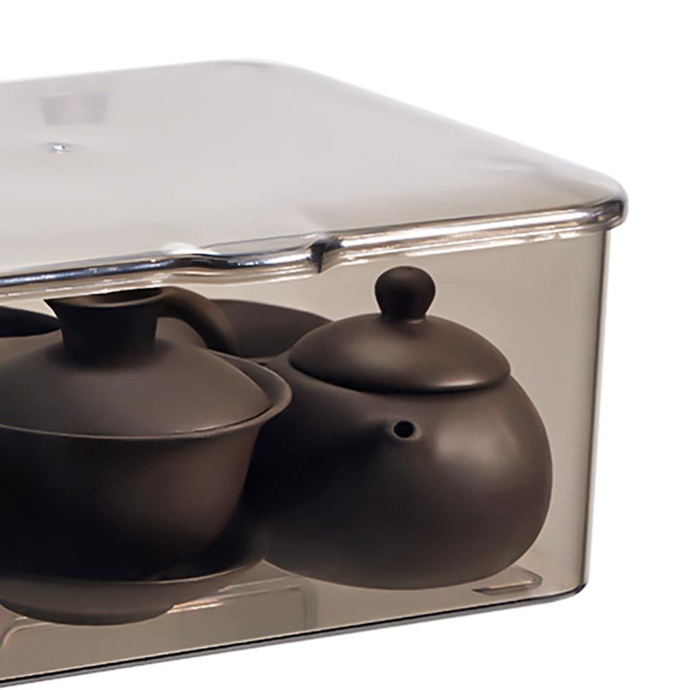

With Lid Tea Set Storage Box Dustproof Tea Cup Teapot Organizer Box Home Decor