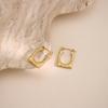 18K Gold Plated Geometric Irregular Hammered Stainless Steel Earrings