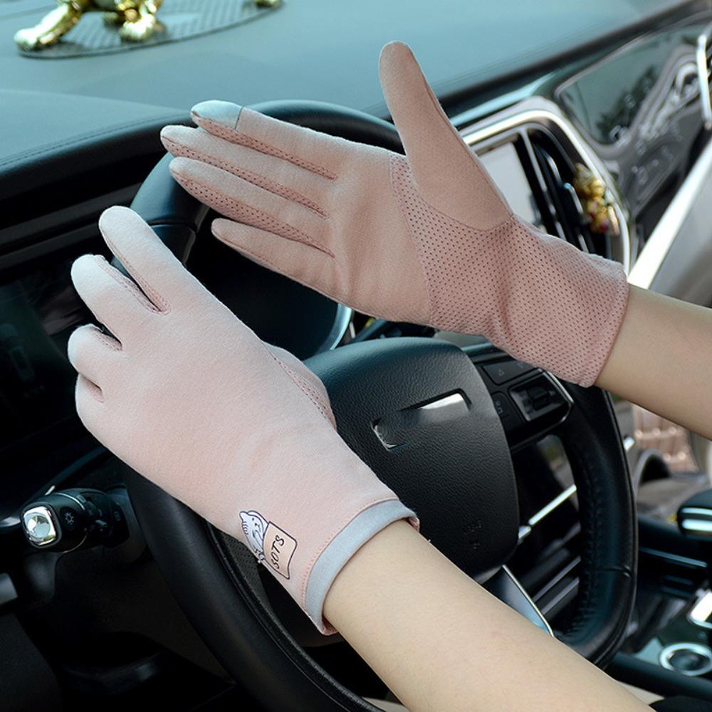 Non-slip Driving Gloves Cotton Sunscreen Gloves New Women's Sun Protection Gloves  Ladies