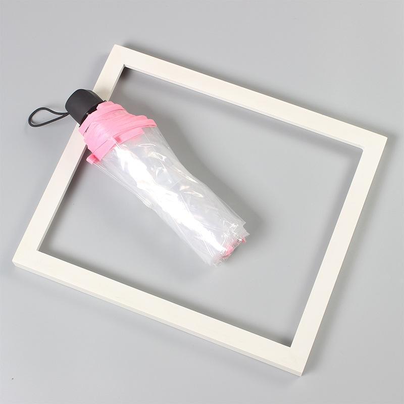 Japanese-Style Transparent Automatic Foldable Umbrella - Large, White, and Perfect for Influencer Photos