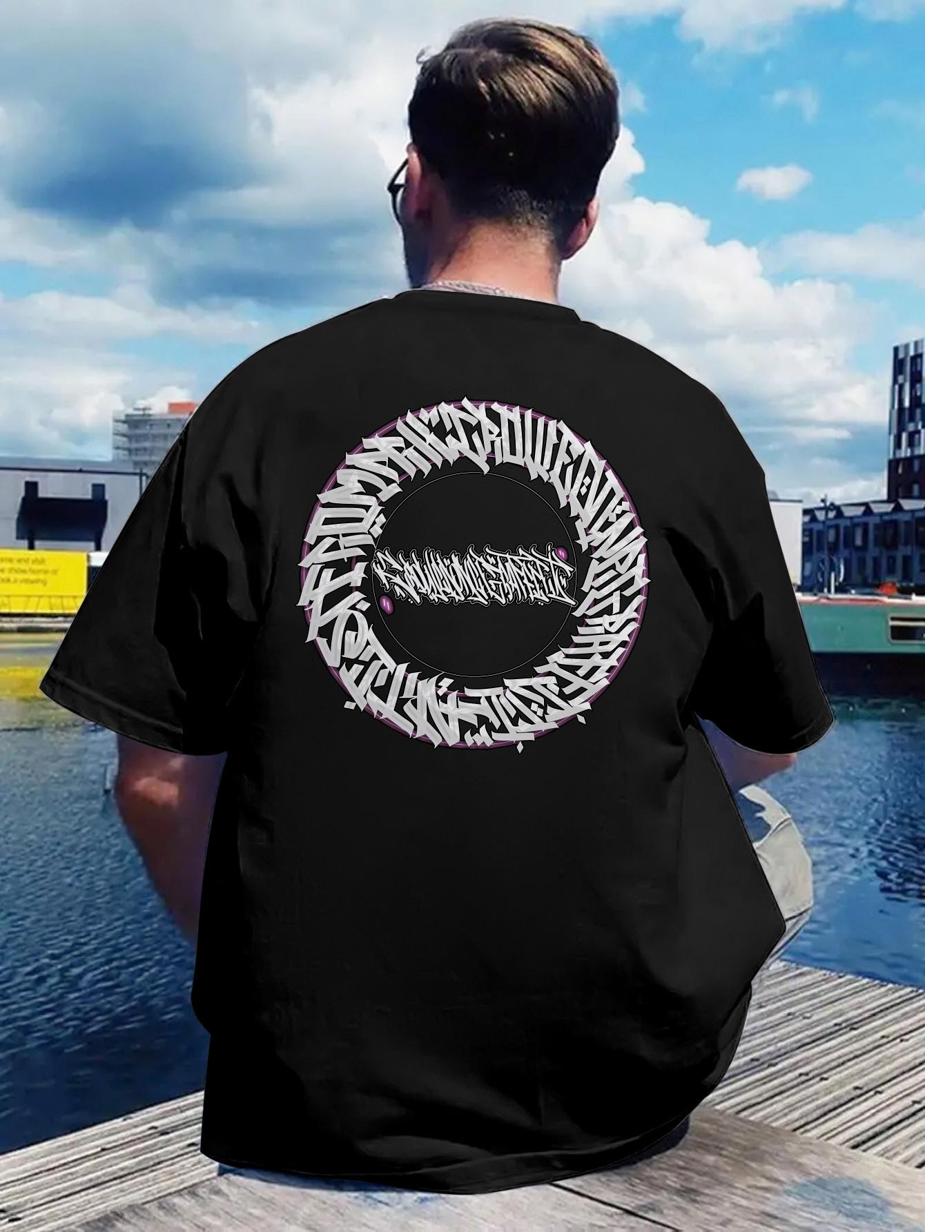 A T-shirt with a Back Print of a Moebius Strip Element L