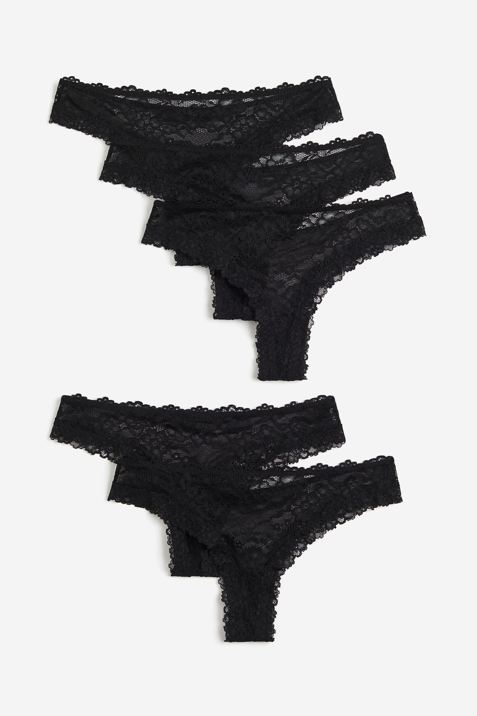 

Комплект из пяти кружевных бразильских трусов