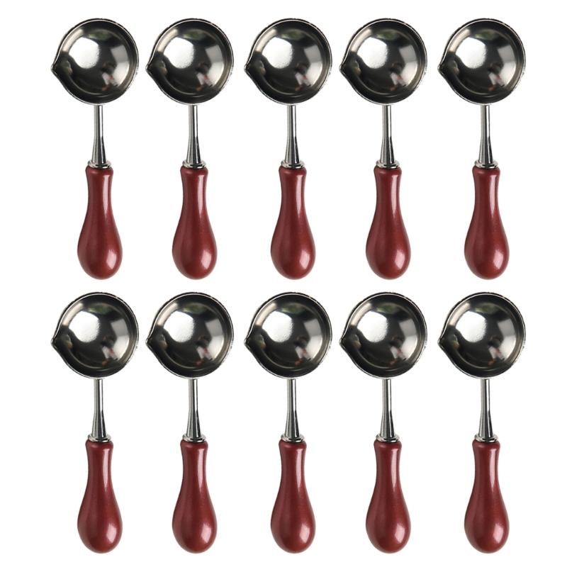 10 Pcs Wax Seal Spoon Wax Sealing Stamp Melting Spoon Craft Supplies for Sealing Wax Stamp Envelope Party Invitations
