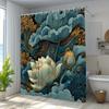 1pc Lotus Pattern Shower Curtain Mysterious And Artistic Home Bathroom Decoration Exquisite Bathtub Partition Hanging Curtain