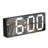 Mirror Alarm Clock LED Digital Clock Voice Control Snooze Time Temperature Display Night Mode
