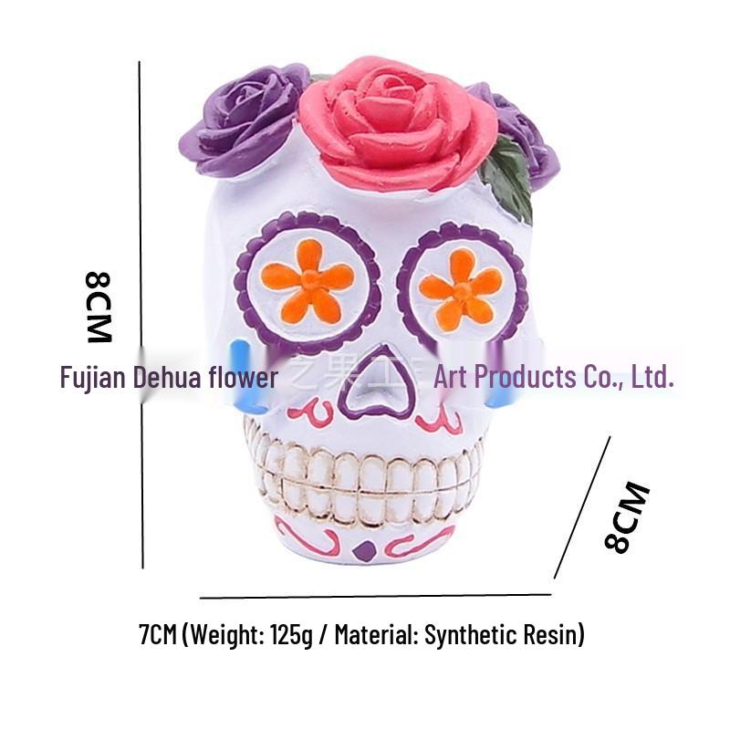 Day of the Dead Sugar Skull Halloween Resin Ornament As shown