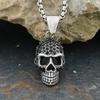 Gotische Hip Hop Totenkopf Anhänger Halsketten Für Männer Edelstahl Punk Mode Skelett Halskette Halloween Schmuck Geschenke Großhandel