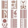 Lace Fake Tattoo Henna Tattoo Stickers Legs Arm Red Henna Tattoo Decals Temporary Tattoo  Girls