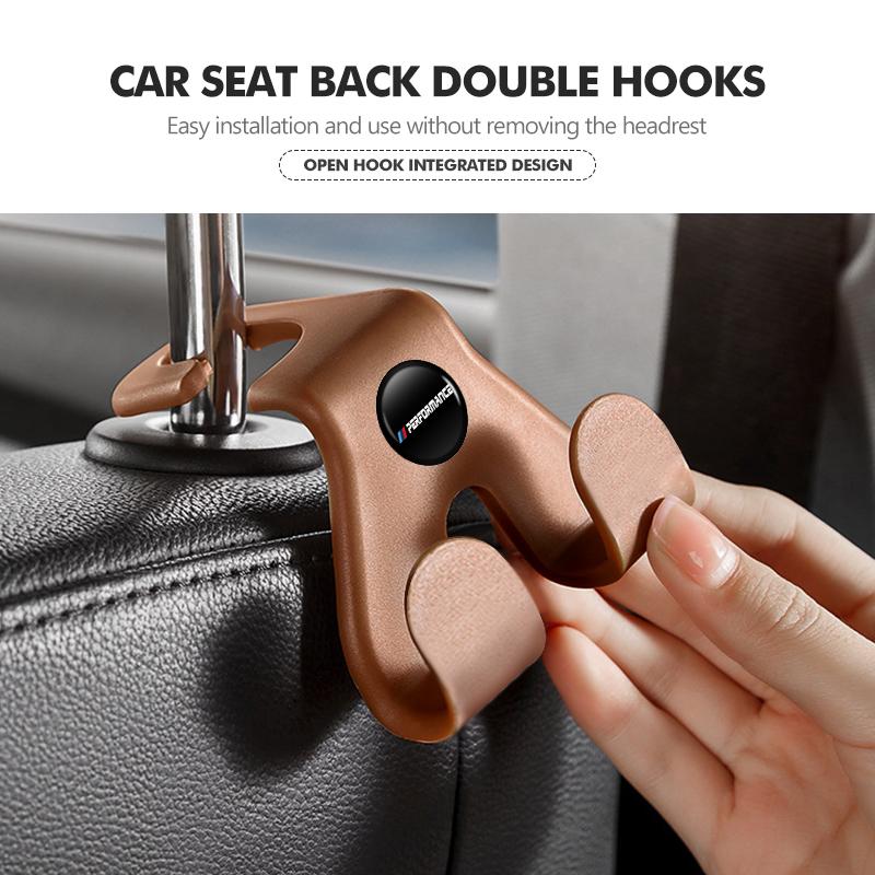 BAGC4 Car Sticker Car Multifunctional Seat Back Double Head Storage Hook Accessories For BMW E91 E92 E93 E60 F10 F30 E39 E36 E87 X3 X5