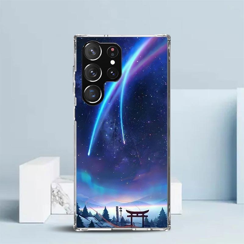 Anime Aesthetic Scenery Phone Case For Samsung Galaxy S24 S25 Edge S26 Ultra S22 S23 Plus S21 + S20 FE Soft TPU Back Cover Galax