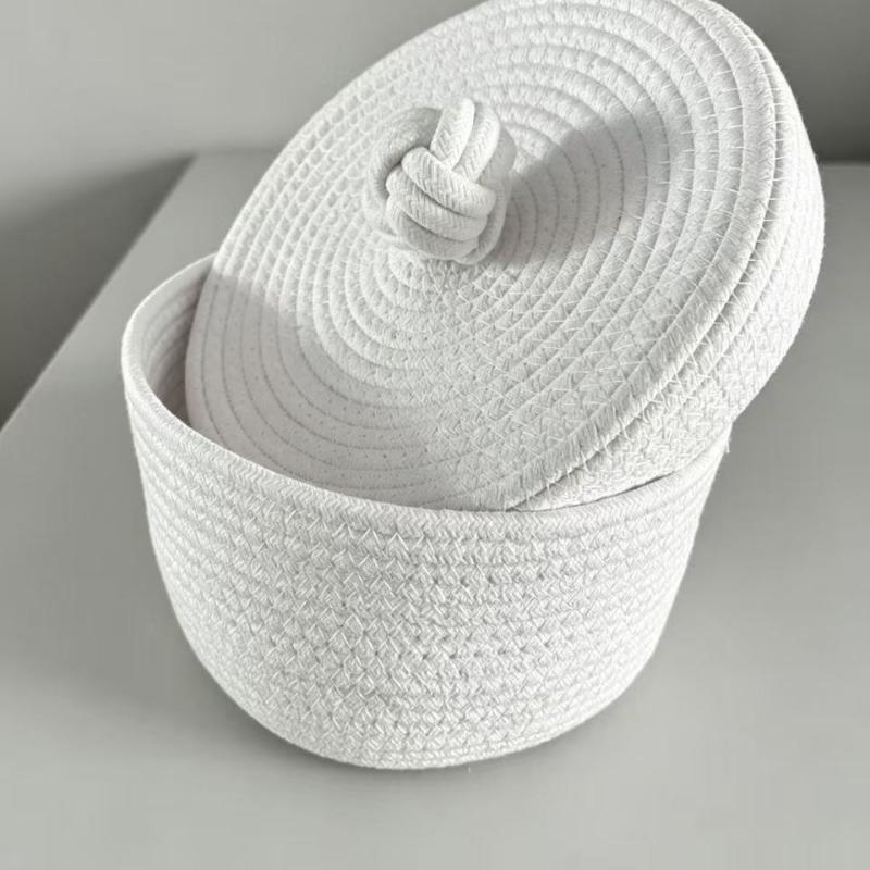 Cotton Rope Multifunctional Desktop Storage Basket Minimalist Organizer Box for Toys Keys Jewelry Home Storage